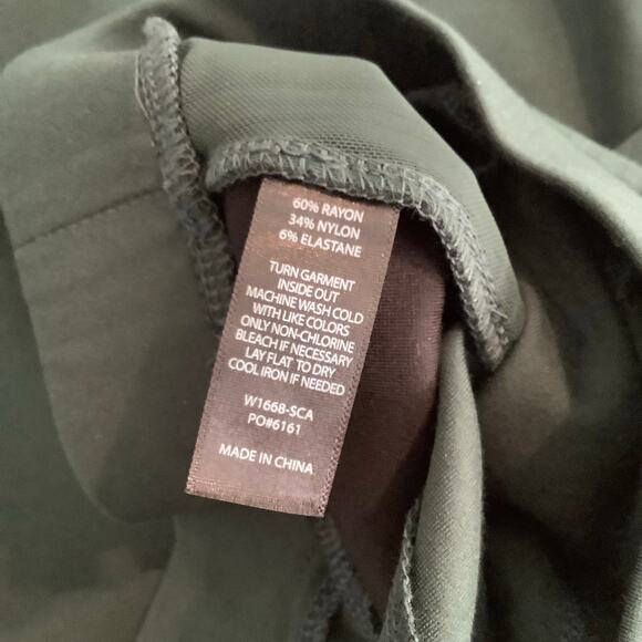 Betabrand Black Green Ponte Knit Yoga Dress Pant Medium Petite - Picture 11 of 11